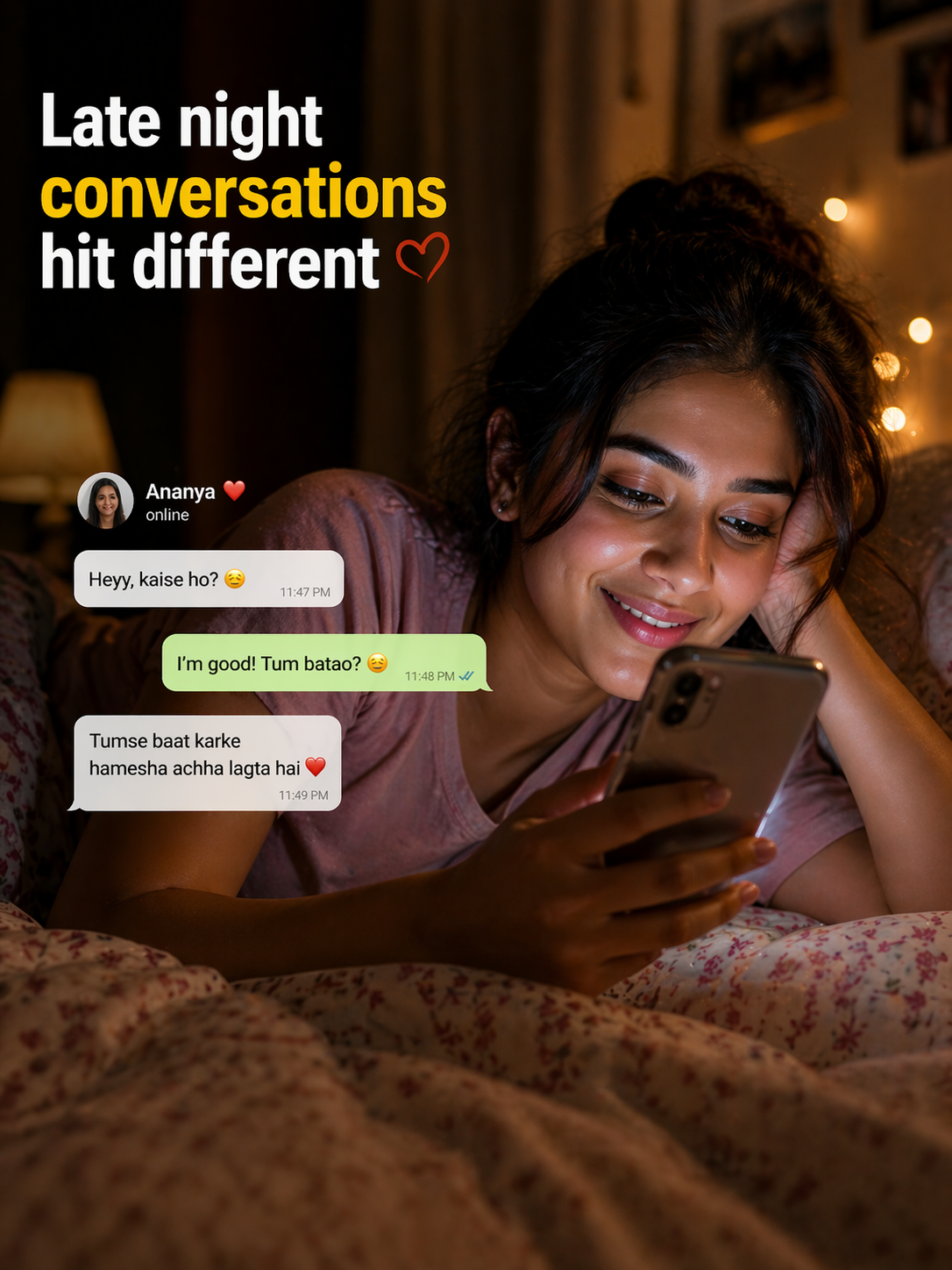 Late night conversations on WhatsApp
