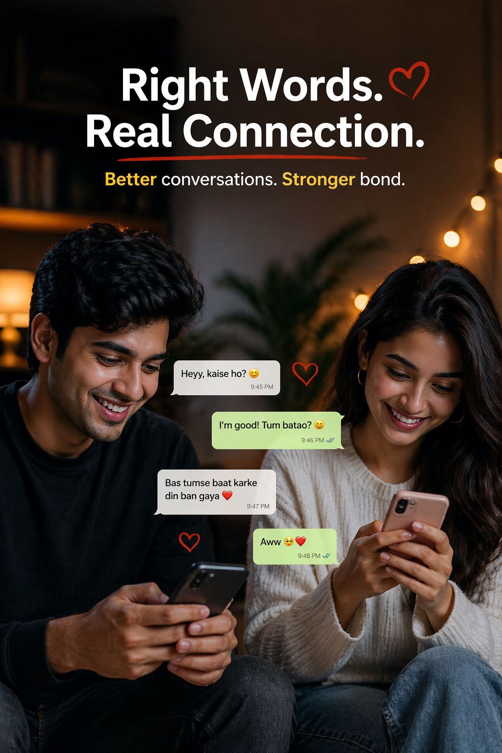 Couple texting with better conversations